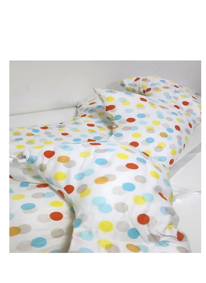 Factory Price - Baby Crib Dot Print Soft Cushion Bumper Set - 3 Pcs