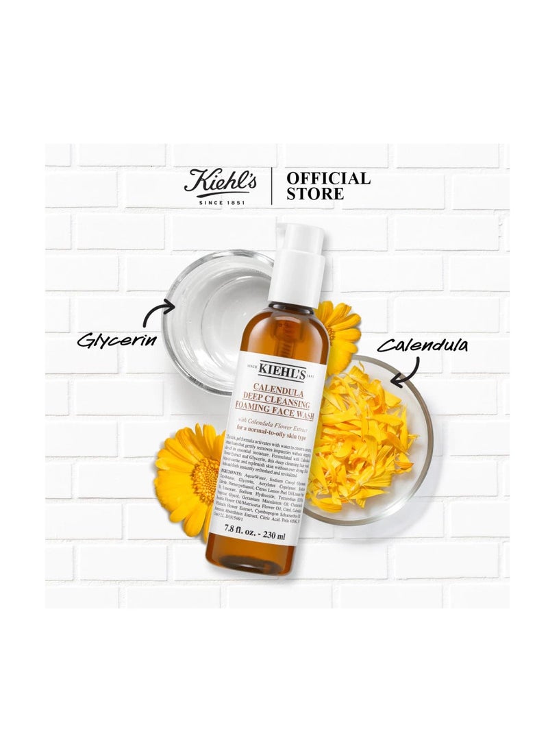 Kiehl's Calendula Deep Cleansing Foaming Face Wash Removes Impurities and Soothing (230ml)