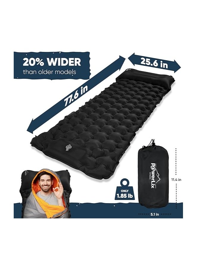 1-Person Portable Inflatable Camping Air Mattress - Durable TPU, Foot Pump Included, Rectangular Outdoor Travel & Picnic Essential with Repair Kit and Carrying Bag