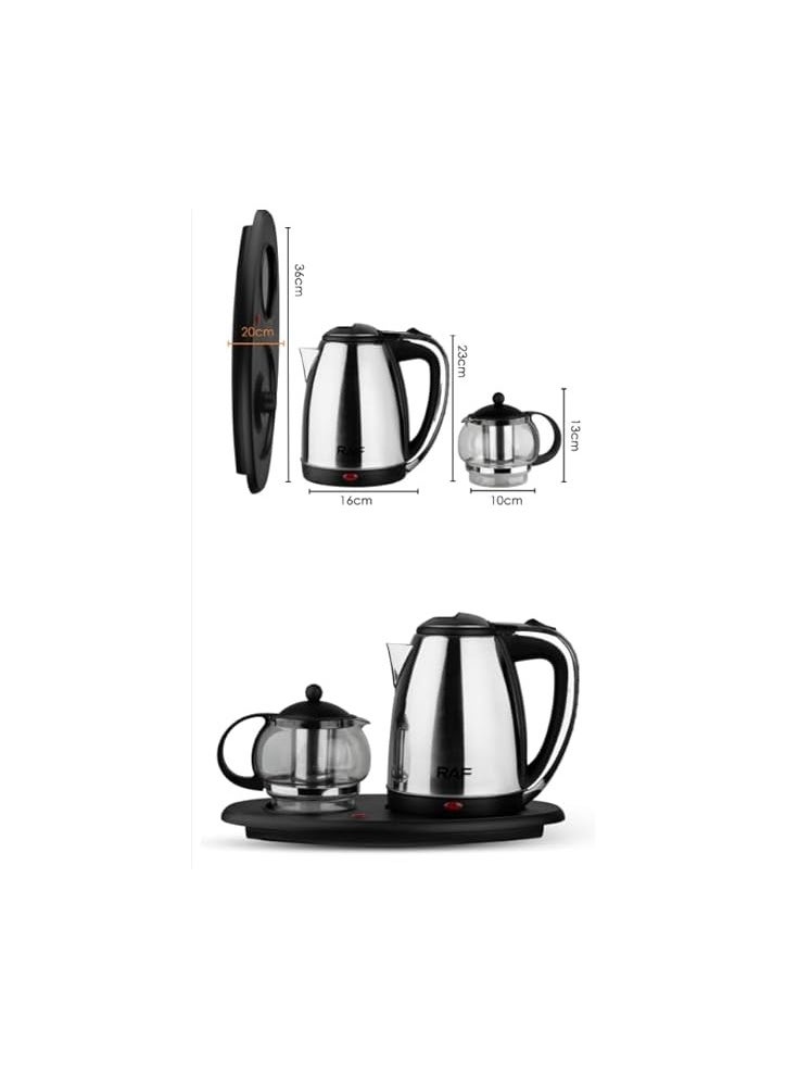 Coffee Tea Maker Water Boiler Glass Teapot Set Electric Kettle Tray Set With Infuser
