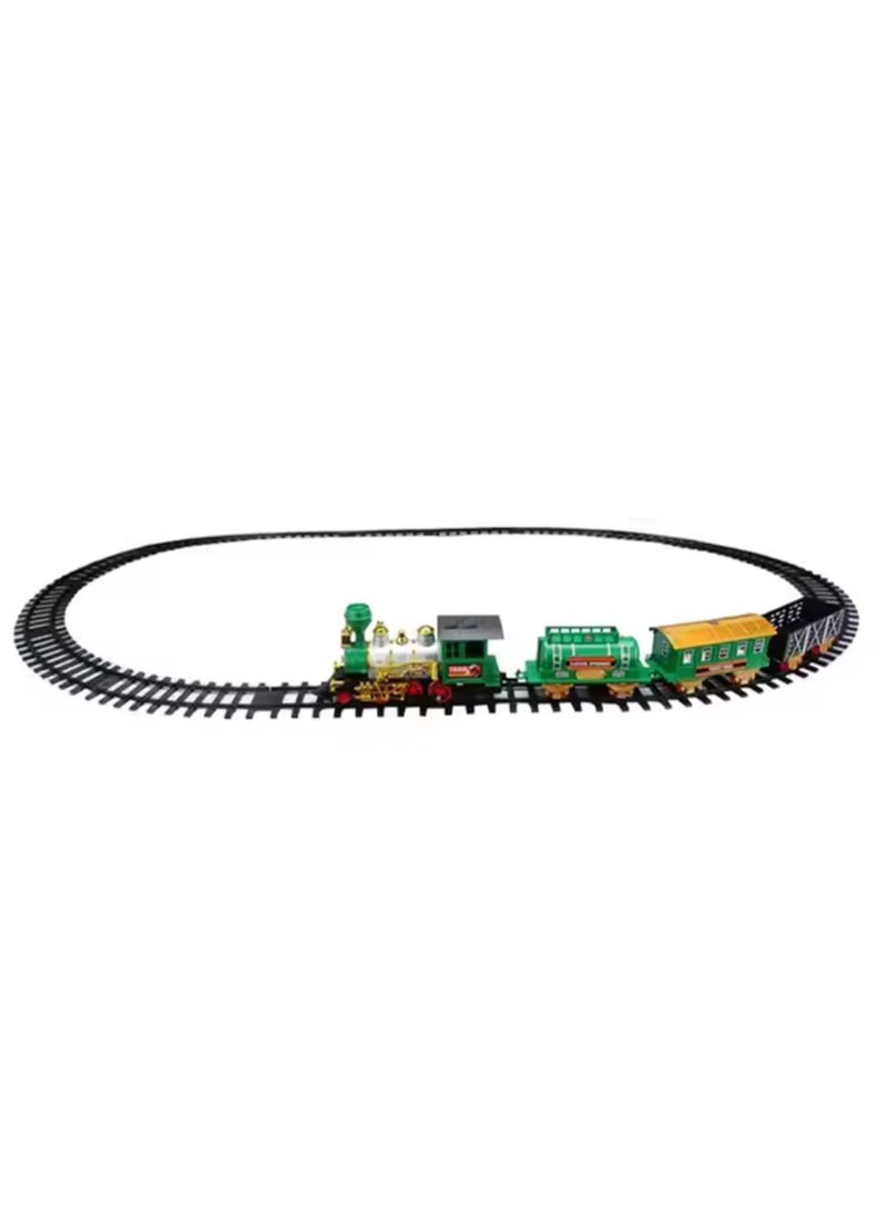 24-Piece Classic Train Set Toy with Smoke, Lights & Realistic Sound – Interactive Rail Play Set for Kids