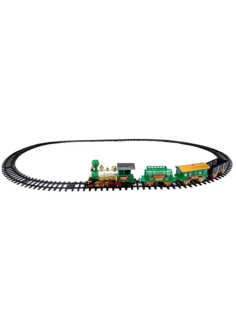 24-Piece Classic Train Set Toy with Smoke, Lights & Realistic Sound – Interactive Rail Play Set for Kids