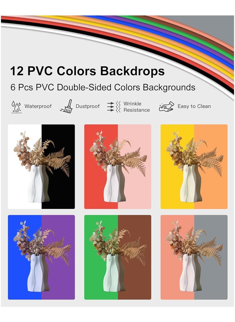PULUZ Photo Light Box 50cm, Professional Portable Light Box Photography Tent Kit with Dimmable 3 Colours Temperatures 200 LEDs Lights 6500k& 30W USB-PD & 12 Photo Backgrounds for Product Photography