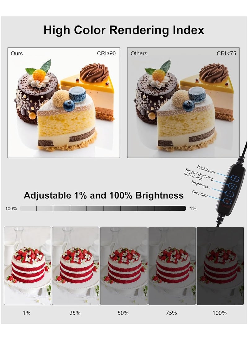 PULUZ Photo Light Box 50cm, Professional Portable Light Box Photography Tent Kit with Dimmable 3 Colours Temperatures 200 LEDs Lights 6500k& 30W USB-PD & 12 Photo Backgrounds for Product Photography