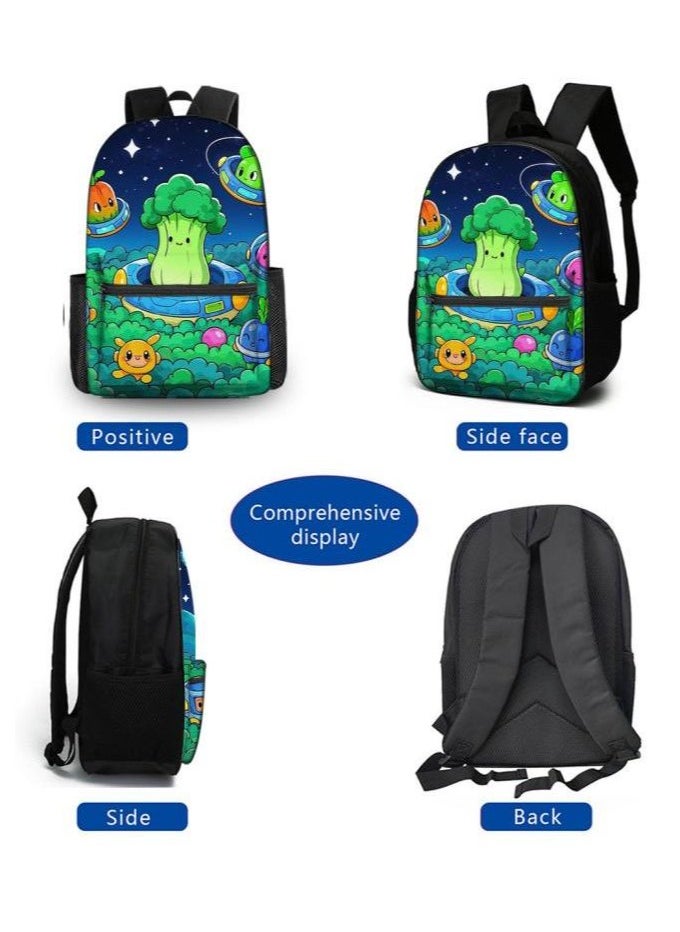 Cartoon three-piece schoolbag with zipper - 351