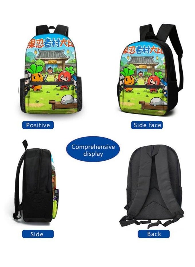 Cartoon three-piece schoolbag with zipper - 341