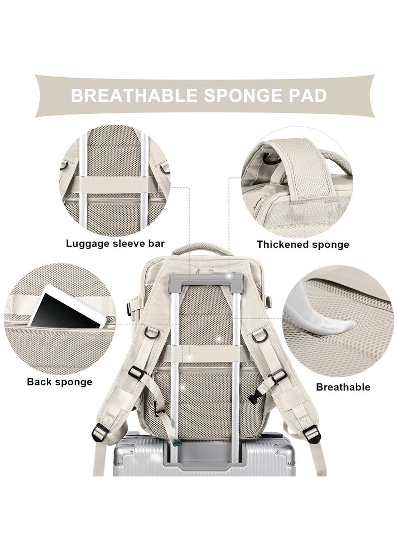 Travel Backpack, Carry On Backpack for Women and Men, Large Capacity Hiking Backpack with USB Charging Port Shoes Compartment, Waterproof Outdoor Sports Rucksack Casual Daypack Fit 15.6 Inch Laptop