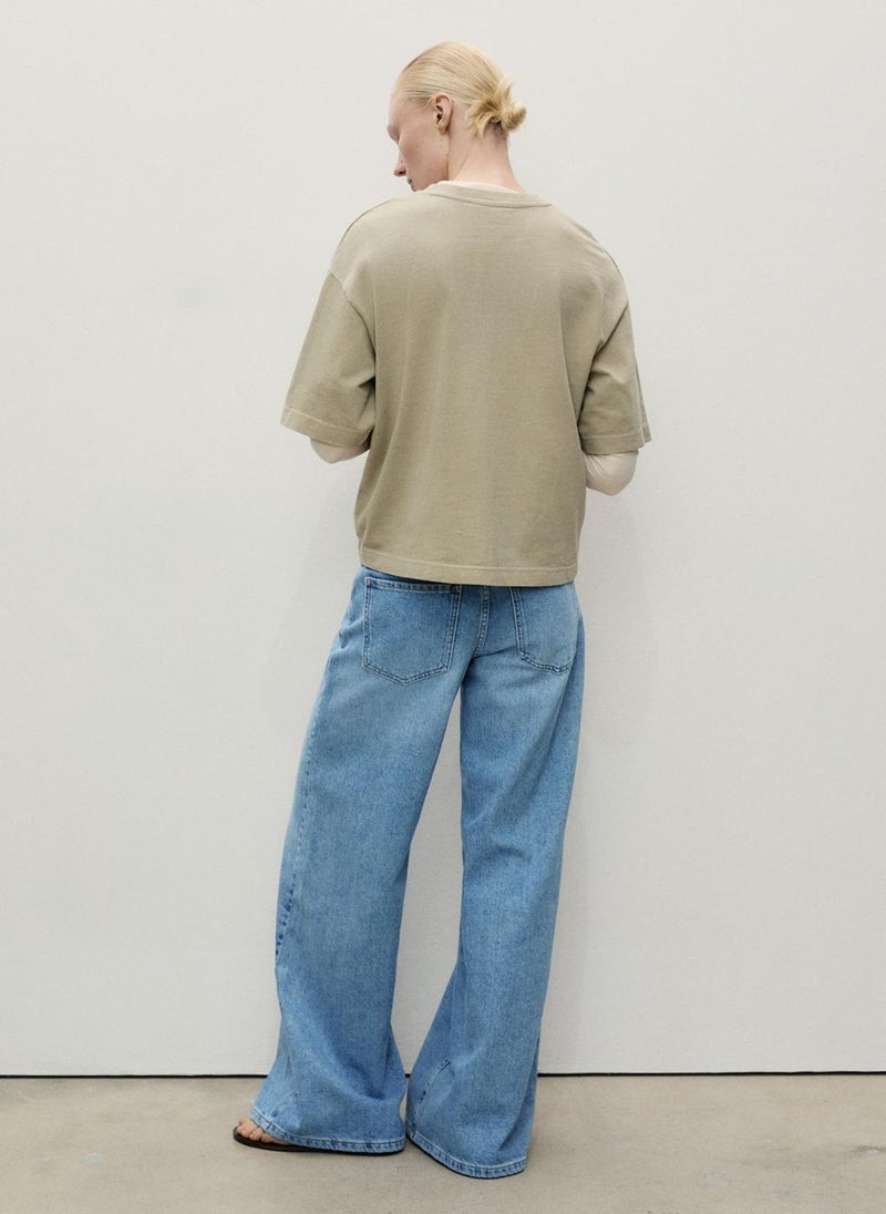 Low-Rise Wideleg Jeans With Belt