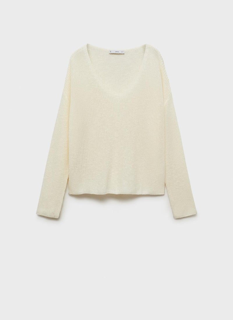 V-Neck Knit Sweater
