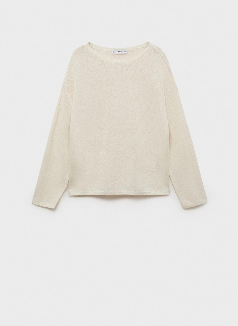 Boat-Neck Knitted Sweater