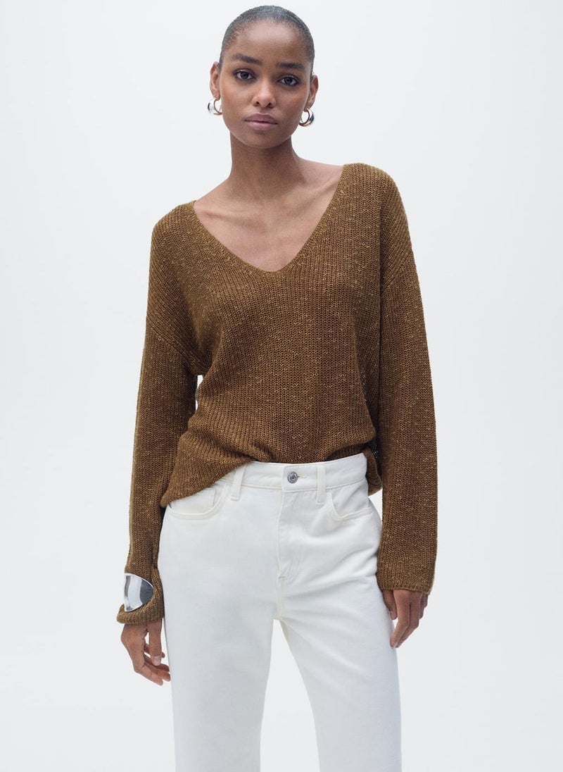 V-Neck Knit Sweater