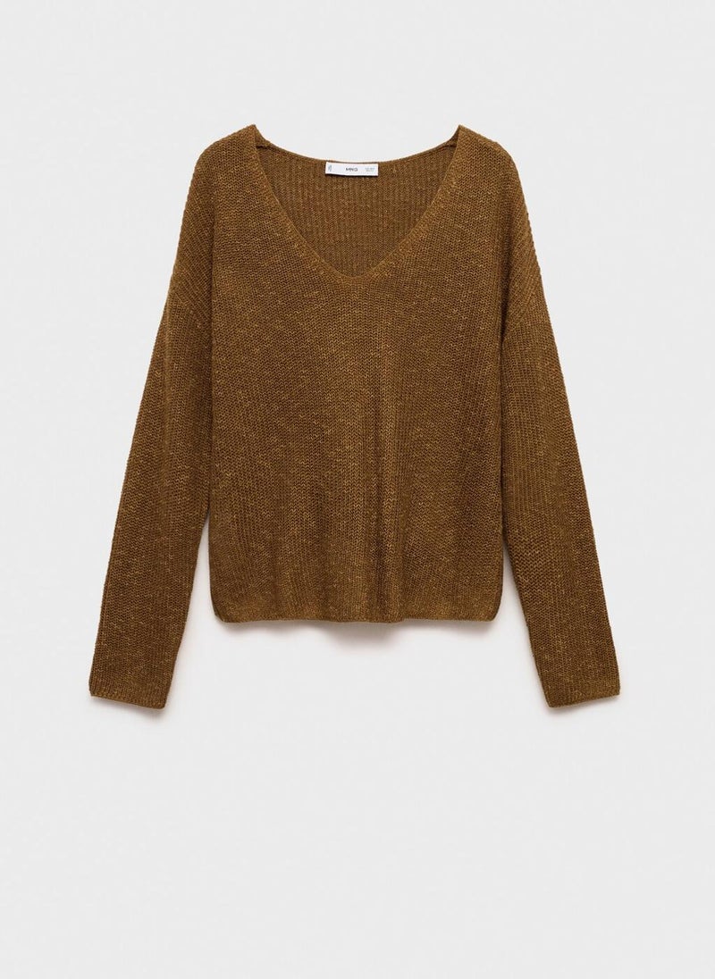 V-Neck Knit Sweater