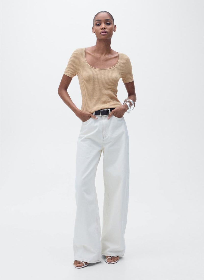 Scoop Neck Knitted Top