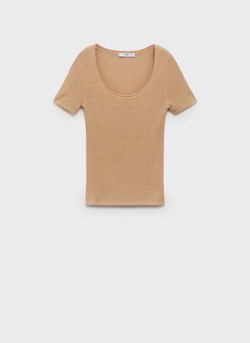 Scoop Neck Knitted Top