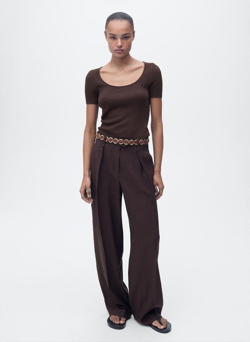 Linen-Blend Knitted Sweater