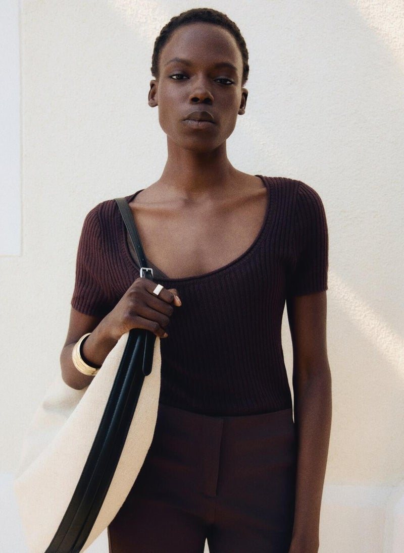 Linen-Blend Knitted Sweater