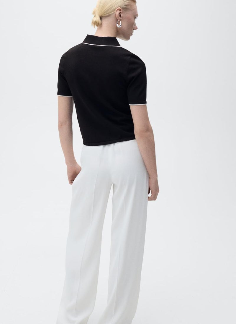 Polo-Neck With Contrasting Trims Sweater