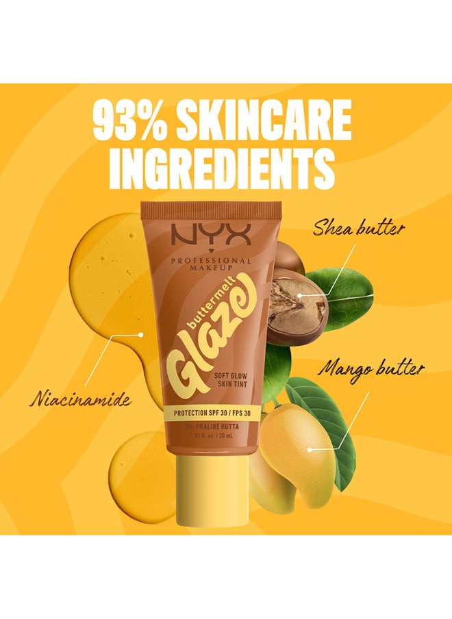 Buttermelt Glaze Soft Glow Skin Tint + SPF/FPS 30 Foundation 12h Wear Praline Butta