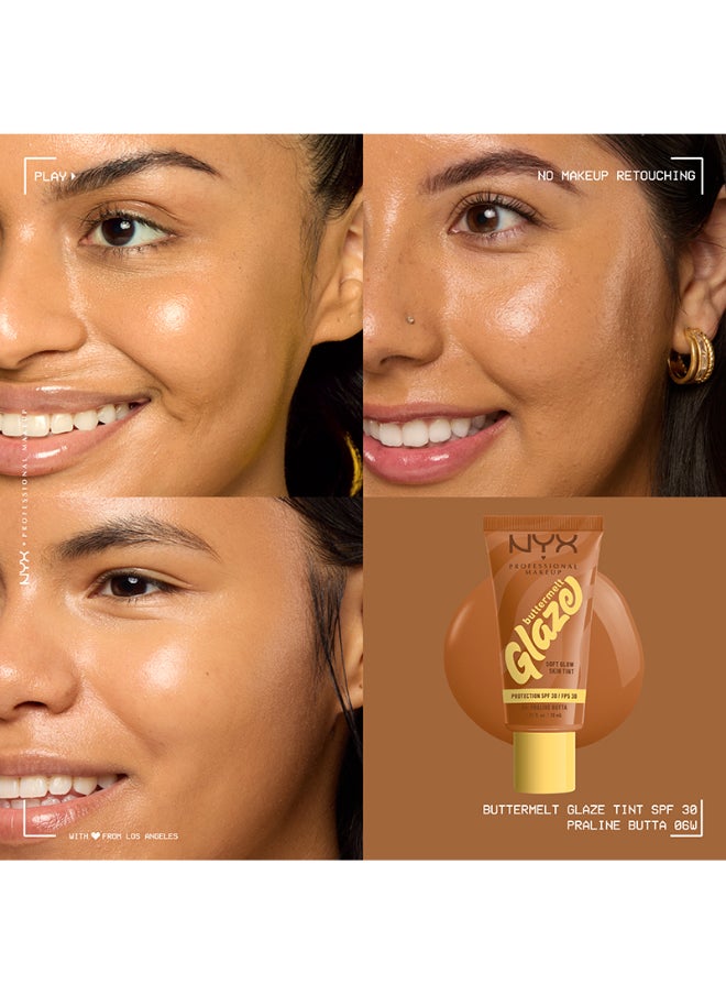 Buttermelt Glaze Soft Glow Skin Tint + SPF/FPS 30 Foundation 12h Wear Praline Butta