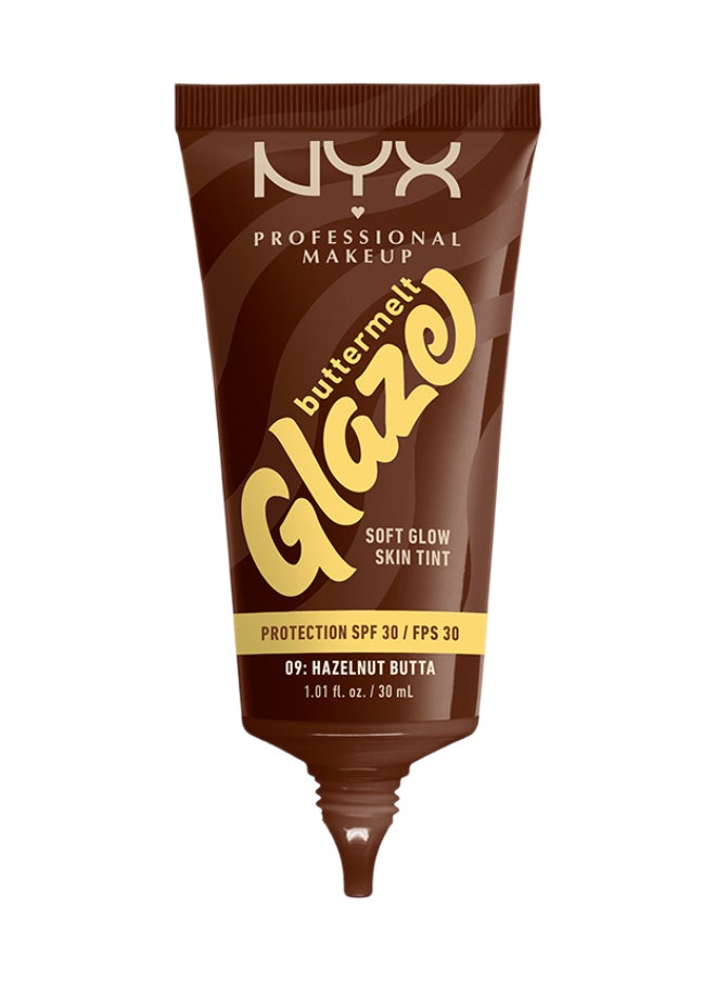 Buttermelt Glaze Soft Glow Skin Tint + SPF/FPS 30 Foundation 12h Wear Hazelnut Butta