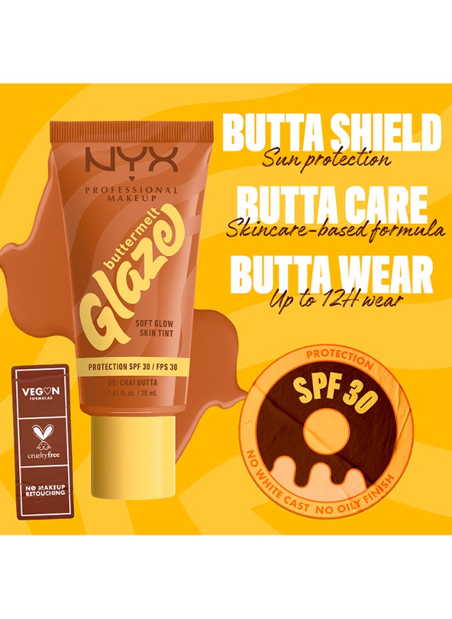 Buttermelt Glaze Soft Glow Skin Tint + SPF/FPS 30 Foundation 12h Wear Chai Butta