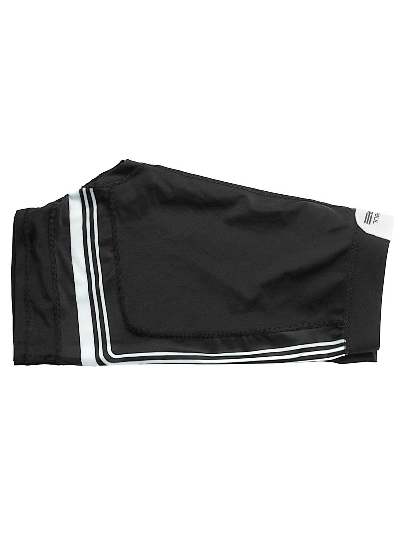 Sanabul Core Compression MMA Shorts for Men, Black with White Stripes, MEDIUM