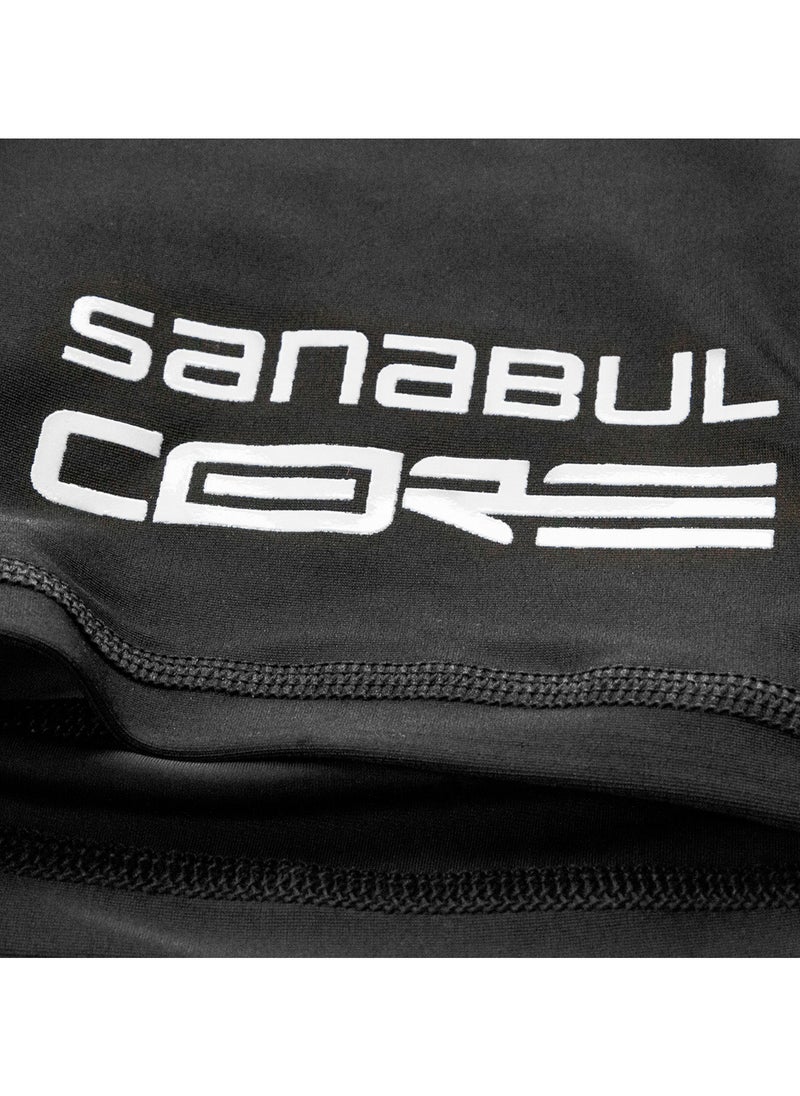 Sanabul Core Compression MMA Shorts for Men, Black with White Stripes, MEDIUM