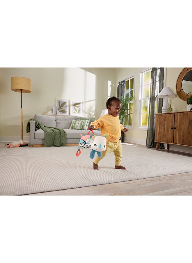 Newborn Toy Planet Friends Tummy Time Roaming Rhino Plush With Sensory Activities For Babies Ages 0+ Months