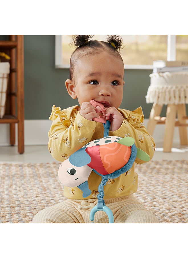 Baby Stroller Toy Planet Friends Sea Me Bounce Turtle Plush With Teether, Motion & Sounds For Newborns​ Ages 0+ Months
