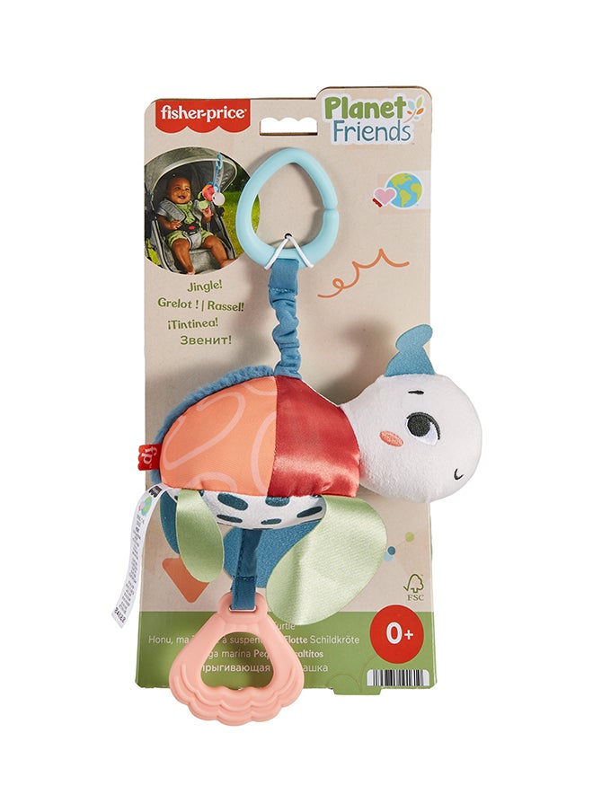 Baby Stroller Toy Planet Friends Sea Me Bounce Turtle Plush With Teether, Motion & Sounds For Newborns​ Ages 0+ Months