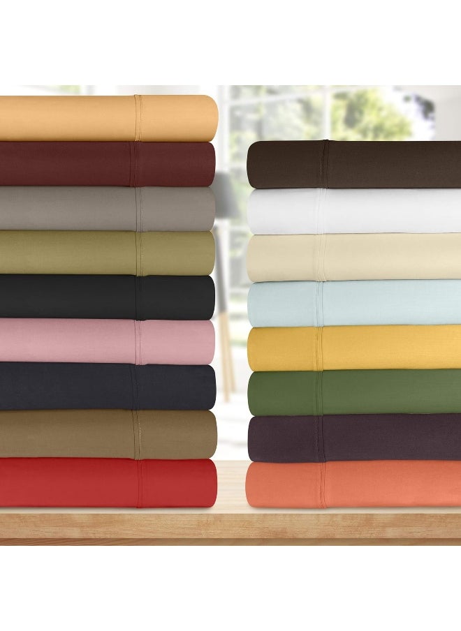 Superior 300 Thread Count Egyptian Cotton Sheet Set, Elastic Fitted Sheet, Flat Sheet, 2 Pillowcases, King, White