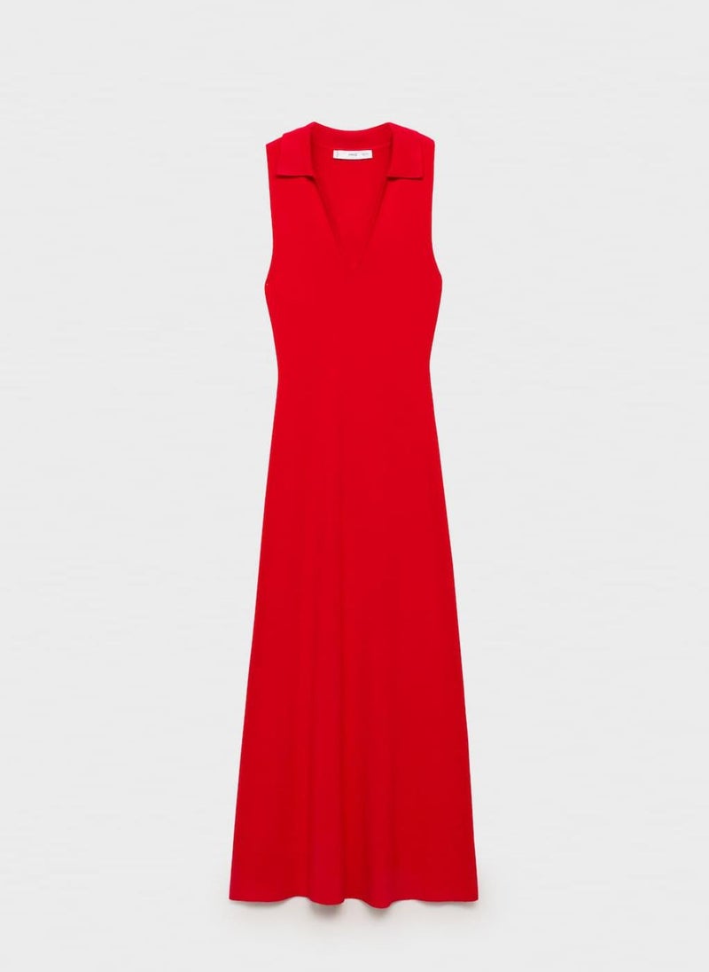Knitted Midi With Lapels Dress
