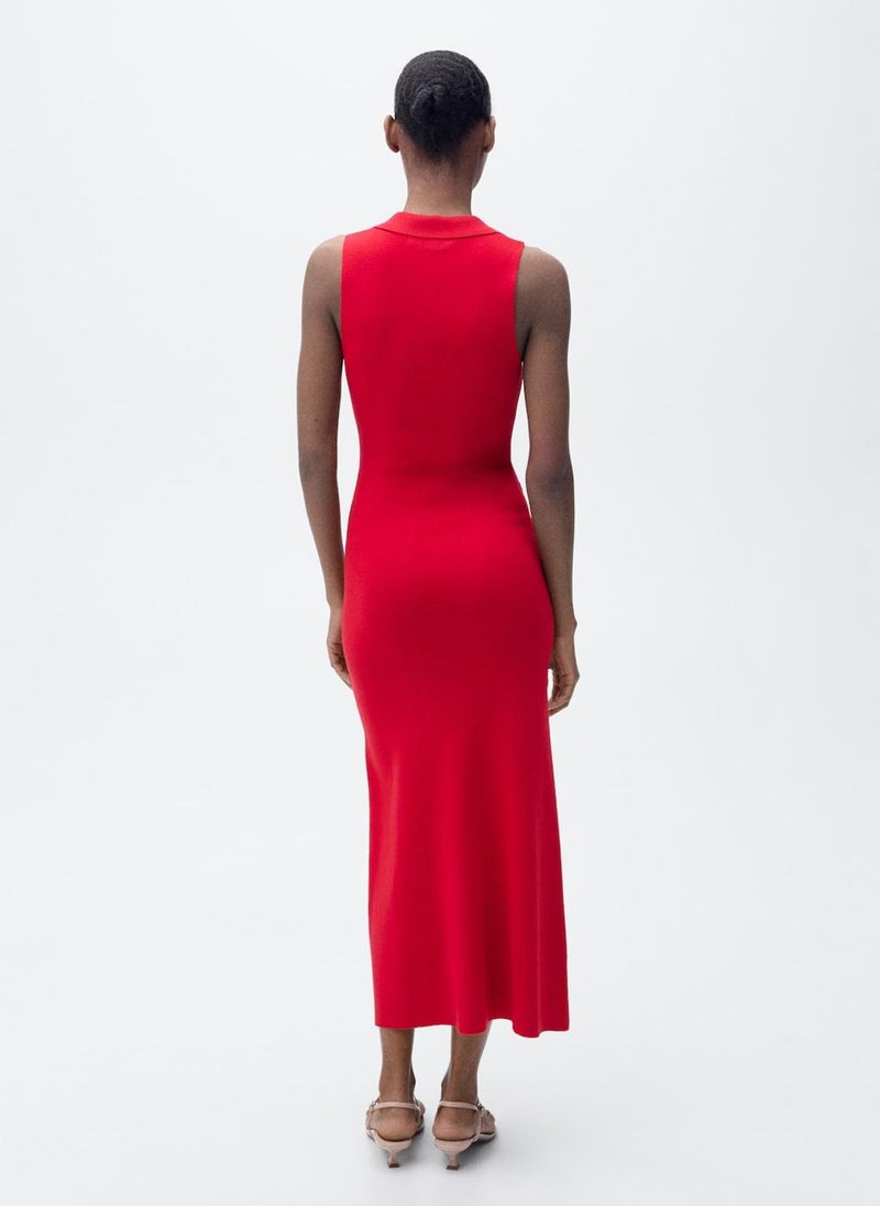 Knitted Midi With Lapels Dress