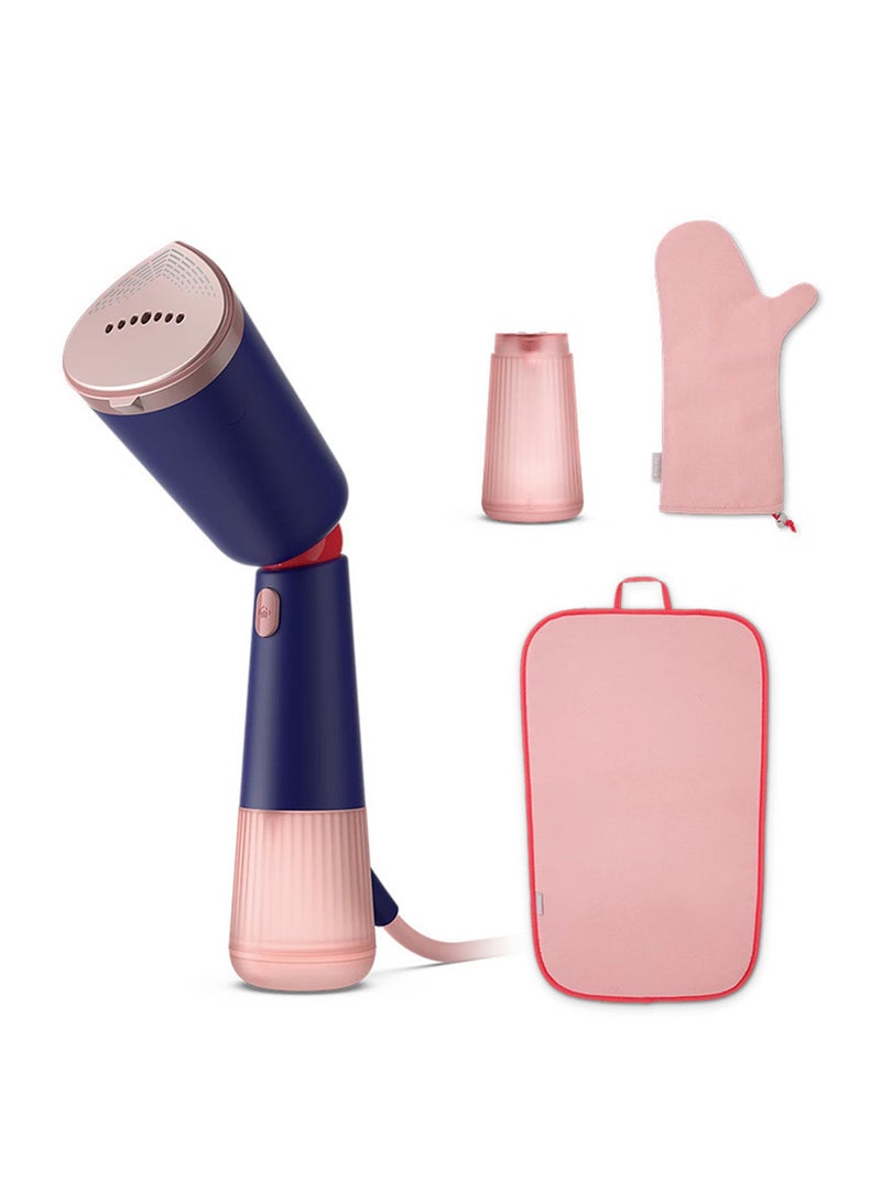 5000 series Handheld Steamer, 1300W,24 g/min continous steam,0.2 L removable water tank,Eco and Max settings,pointed tip,2-in-1 GlovePouch for travel ,StyleMat for safe steaming ,Active heated steam plate protects clothes 0.2 L 1300 W STH5030/20 Blue