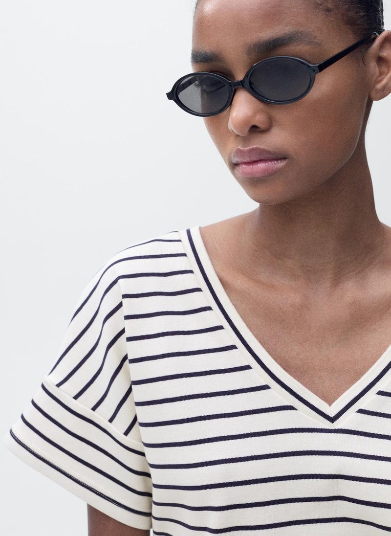 V-Neck Striped T-Shirt