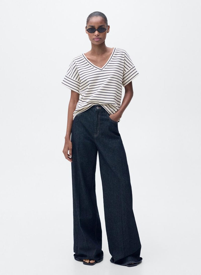 V-Neck Striped T-Shirt