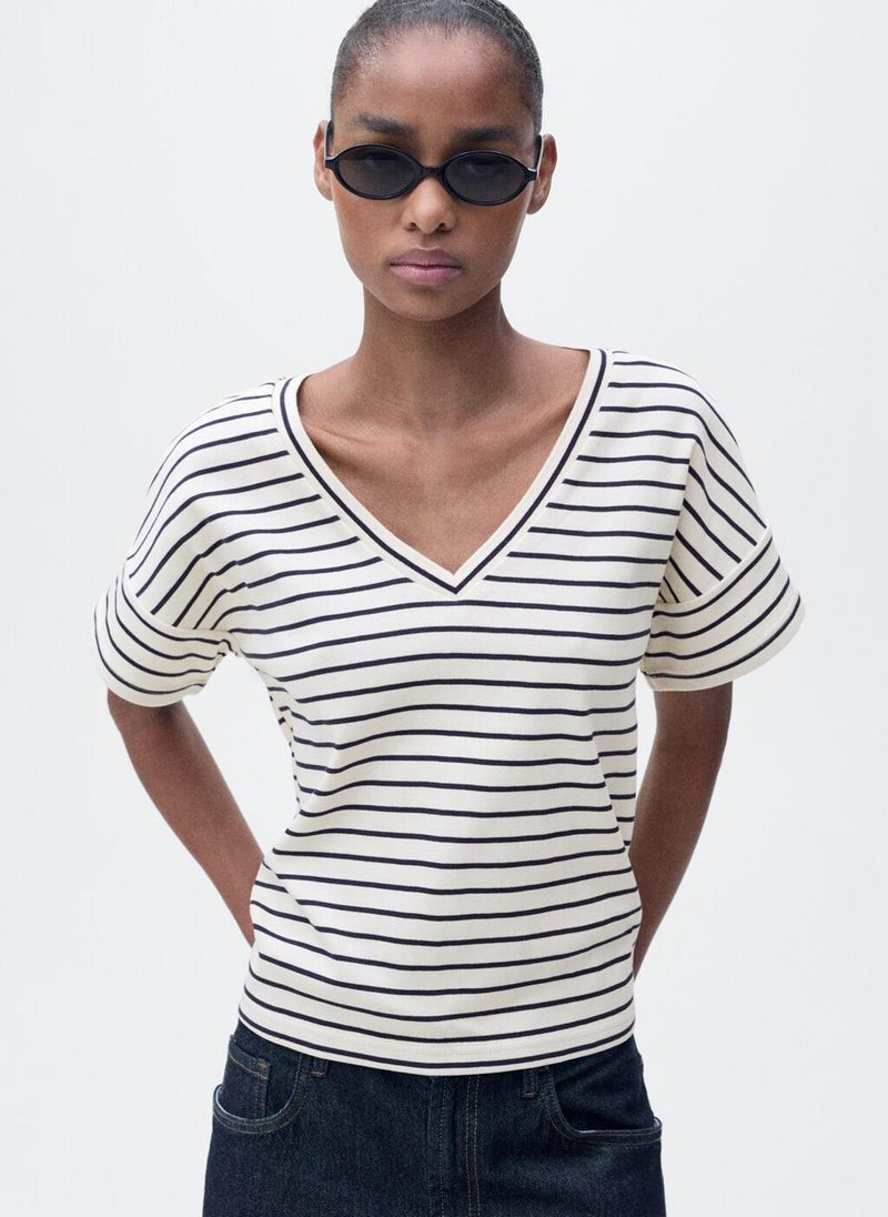 V-Neck Striped T-Shirt