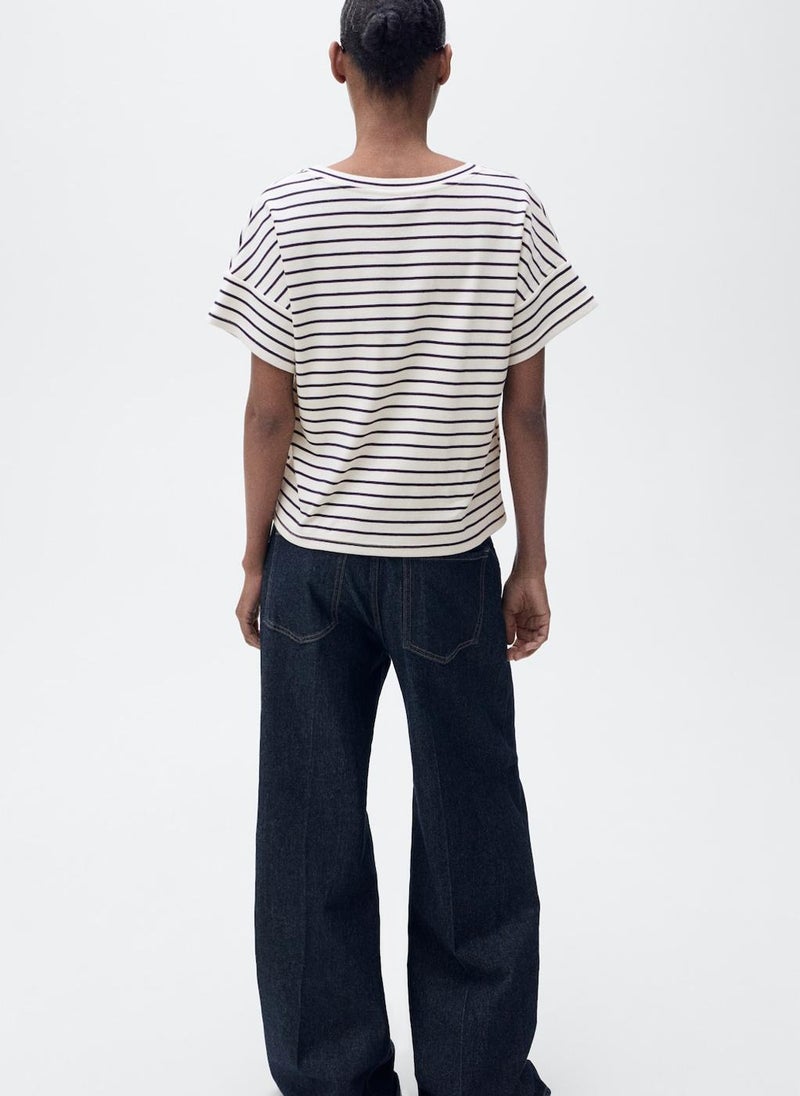 V-Neck Striped T-Shirt