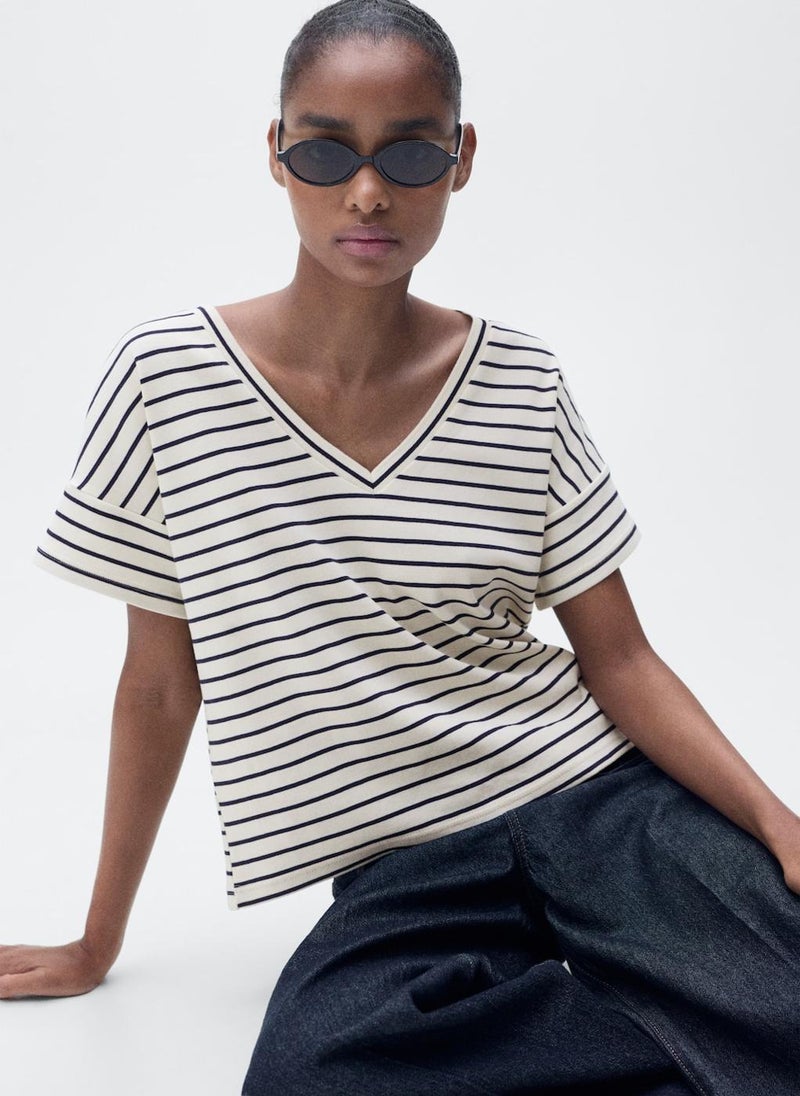 V-Neck Striped T-Shirt