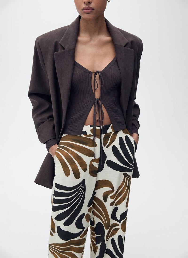 Abstract-Print Wideleg Trousers