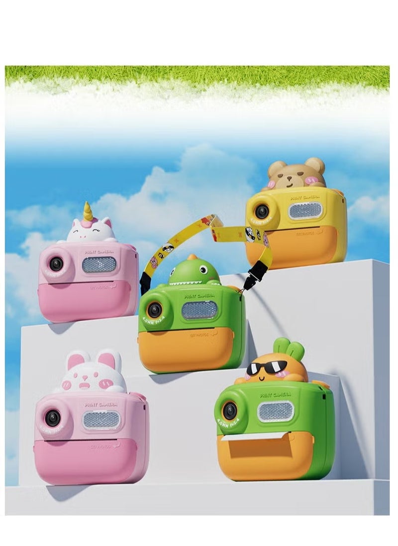Cute Cartoon Design HD 48 Million Pixels Video Recording 1080P Instant Print Camera Kids Toy for Children