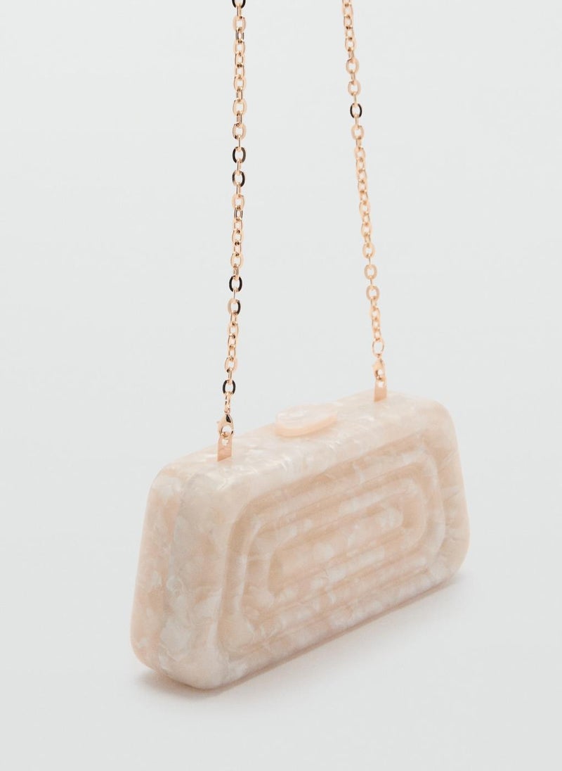 Pearl-Effect Clutch Bag
