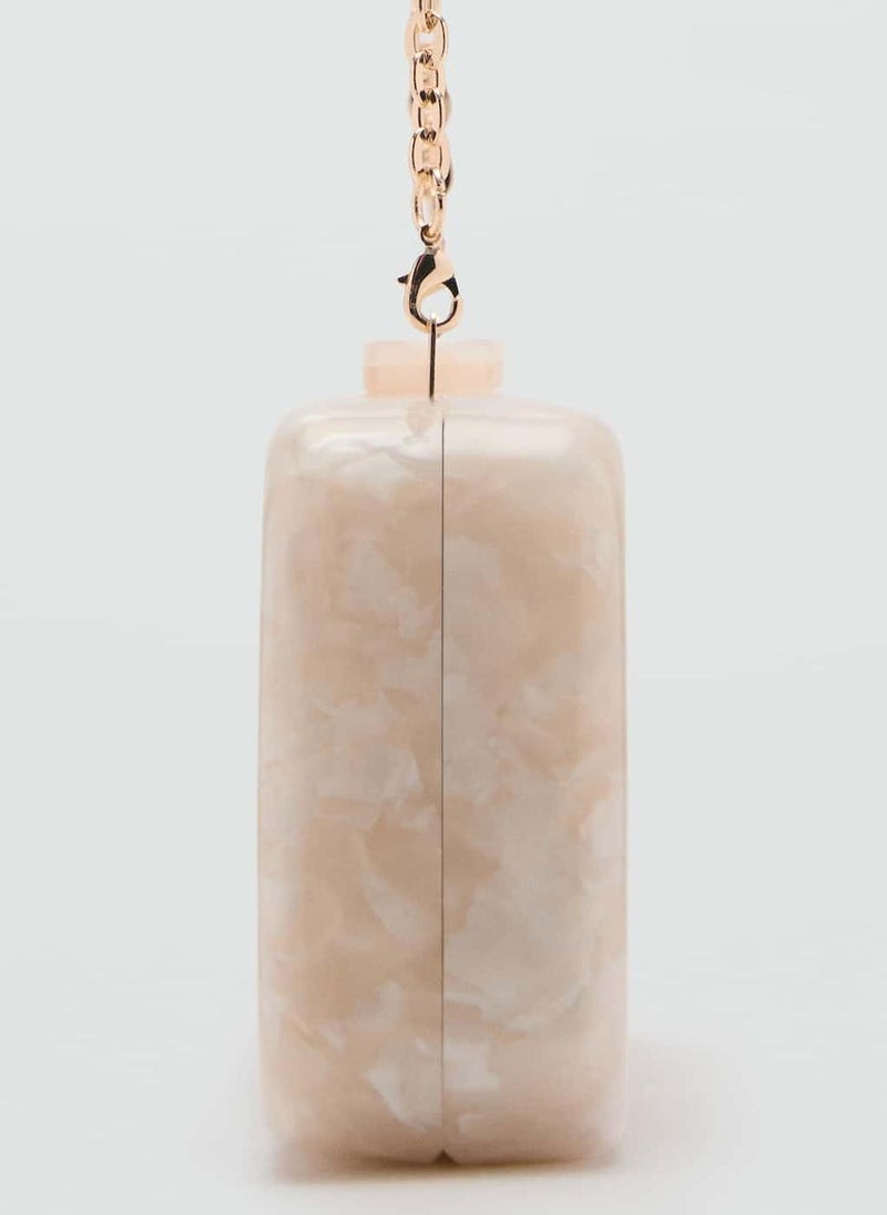 Pearl-Effect Clutch Bag
