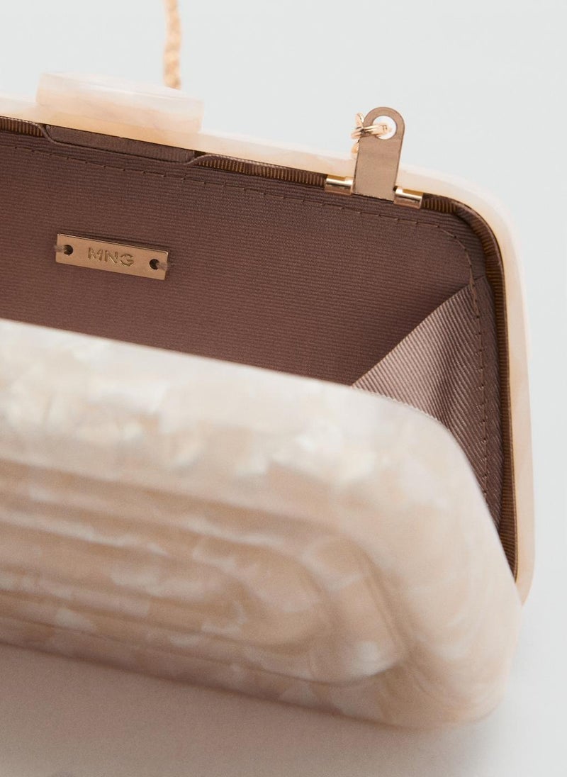 Pearl-Effect Clutch Bag