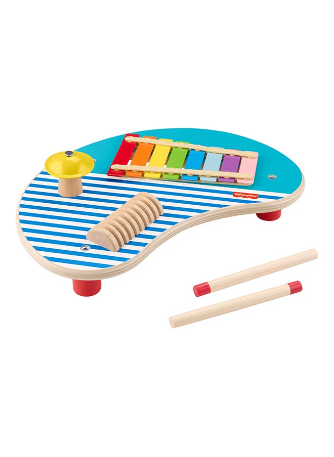 Wood Toddler Toy Musical Table, 3-Piece Wooden Percussion Instrument For Developmental Play Kids Ages 2+ Years
