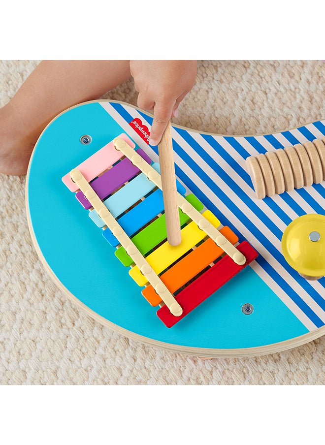 Wood Toddler Toy Musical Table, 3-Piece Wooden Percussion Instrument For Developmental Play Kids Ages 2+ Years