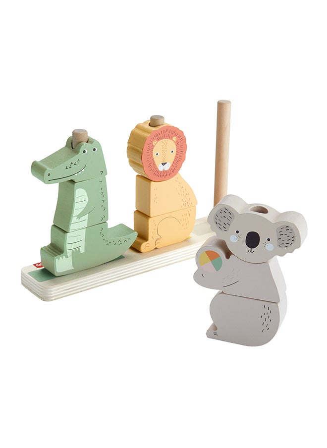 Wood Baby Toy Stack & Sort Animals, 10 Wooden Pieces For Developmental Play For Infants & Toddlers Ages 1+ Years