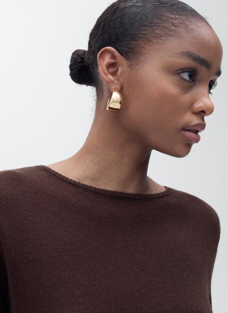 Linen Blend Boat Neck Sweater