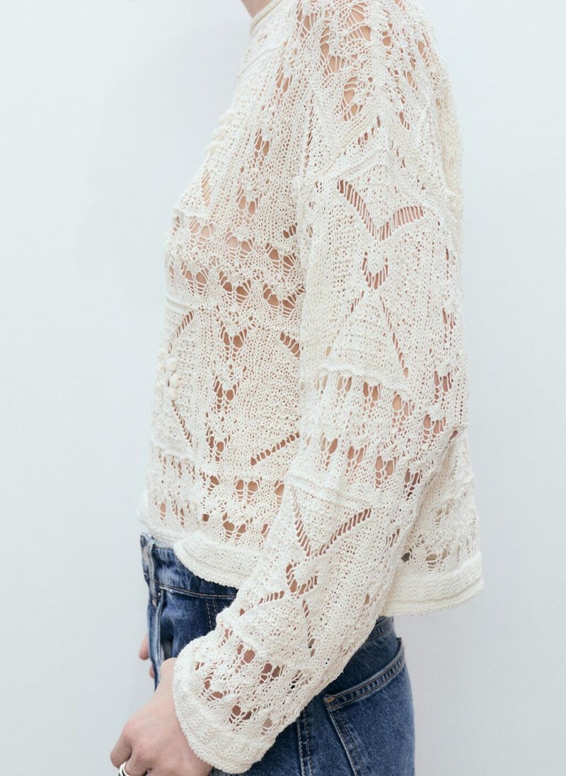 Oversized Openwork Knitted Sweater