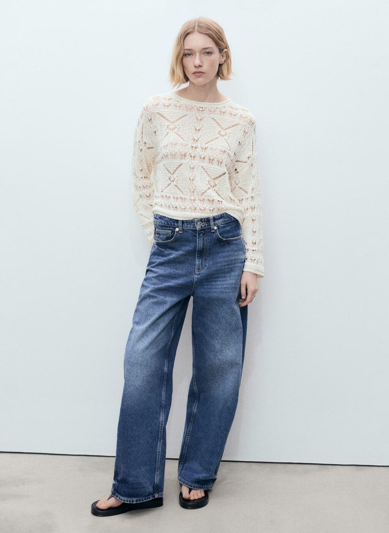 Oversized Openwork Knitted Sweater
